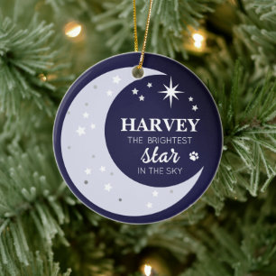 ドッグフォト悔やみや弔慰記念ペットメモリアルスター セラミックオーナメント