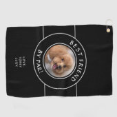 ドッグフォト最高のおもしろいフレンドByモダン Par Pro Black ゴルフタオル (横)