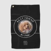 ドッグフォト最高のおもしろいフレンドByモダン Par Pro Black ゴルフタオル (正面)