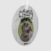 ドッグフォト素朴ウッドフォトパーソナライズされた オーナメント (正面)