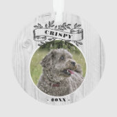 ドッグフォト素朴ウッドフォトパーソナライズされた オーナメント (裏面)