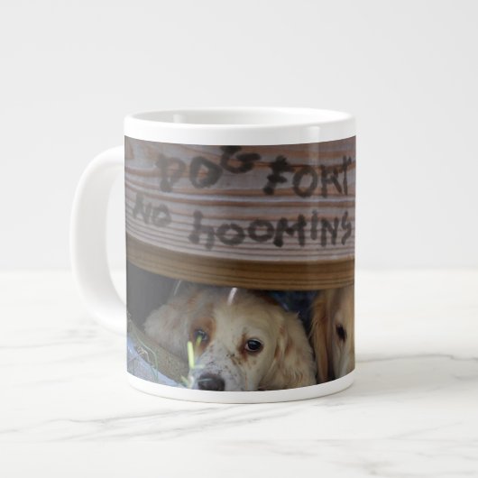 ドッグフォートの犬と子犬 ジャンボコーヒーマグカップ (正面左)