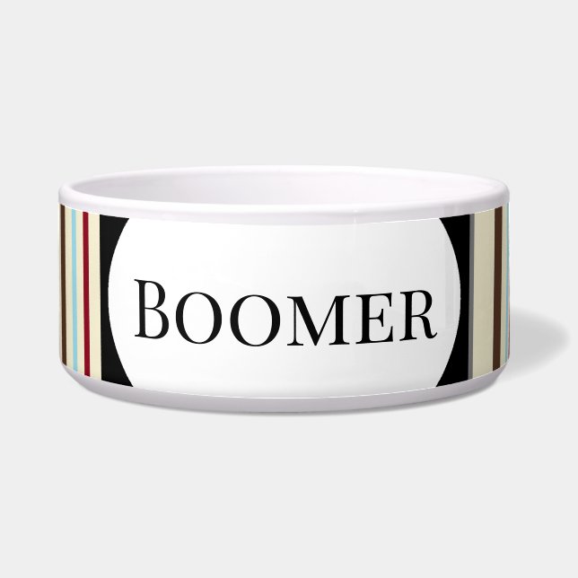 ドッグフードストライプボウルwデザイン- HAMbWG ボウル (正面)