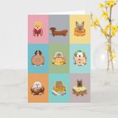 ドッグフード誕生日カード カード (黄色い花)