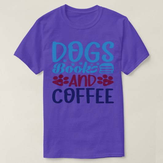 ドッグブックとコーヒー Tシャツ (デザイン正面)