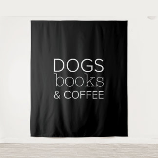 ドッグブックコーヒーブックワーム犬の母 タペストリー