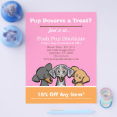 ドッグブティックショップスリーパップピンククーポンアド チラシ (シングル)