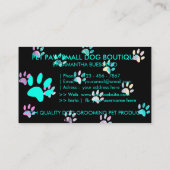 ドッグブティックペットグルーミングデザインブラック 名刺 (裏面)