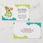 ドッグブリーダーラボ子犬ティール（緑がかった色）ライム 名刺 (正面/裏面)