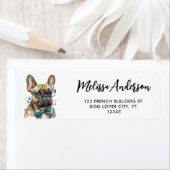 ドッグブルフランスのドッグパーソナライズされたペット差出人住所 ラベル (インサイチュ)