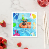 ドッグプールパーティーパピーポーティ誕生日 スタンダードカクテルナプキン (インサイチュ)