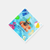 ドッグプールパーティーパピーポーティ誕生日 スタンダードカクテルナプキン (角)