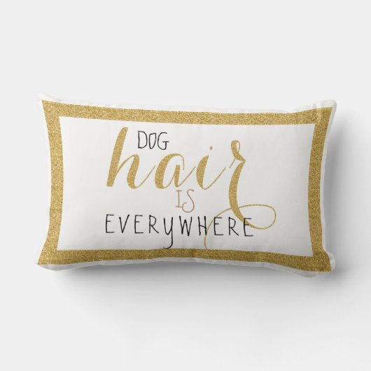 ドッグヘアエースエース金ゴールド文字デザイングリッター ランバークッション (裏面)