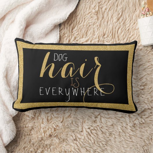 ドッグヘアエースエース金ゴールド文字デザイングリッター ランバークッション (ブランケット)