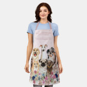 ドッグヘアカットワンピーグルーミングペットシッター エプロン (着用した状態)