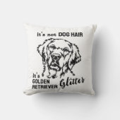 ドッグヘアゴールデンリトリバーグリッター おもしろい クッション (正面)