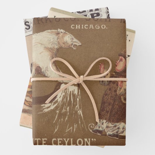 ドッグベアヴィンテージ広告アメリカン・アート | ラッピングペーパーシート (インサイチュ)