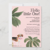 ドッグベビーガールシャワービー素朴グル 招待状 (正面)