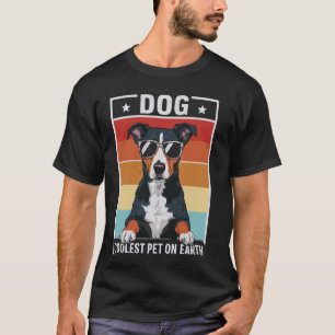 ドッグペクールットオンアースレトロサングラスおもしろいド Tシャツ