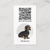 ドッグペットインフルエンサーソーシャルメディアDachshund Wiener 名刺 (裏面)