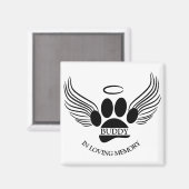 ドッグペットエンジェルウィングス記念名前をカスタムする マグネット (正面/裏面)