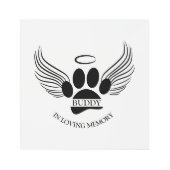 ドッグペットエンジェルウィングス記念名前をカスタムする メタルプリント (正面)