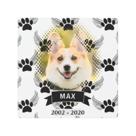 ドッグペットカスタムメモリアル白黒 メタルプリント