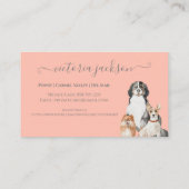 ドッグペットケアサービスペットシッティングウォーターカラーブジン 名刺 (裏面)