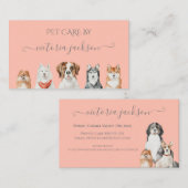 ドッグペットケアサービスペットシッティングウォーターカラーブジン 名刺 (正面/裏面)