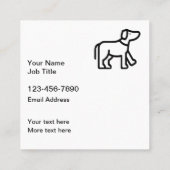 ドッグペットケアテーマ編集可能 スクエア名刺 (裏面)