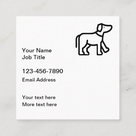 ドッグペットケアテーマ編集可能 スクエア名刺 (裏面)