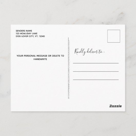 ドッグペットフォトコラージュ我々は陽気なクリスマス ポストカード (裏面)