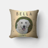 ドッグペットフォトメタリック黄金の雪片キープサケ クッション (正面)