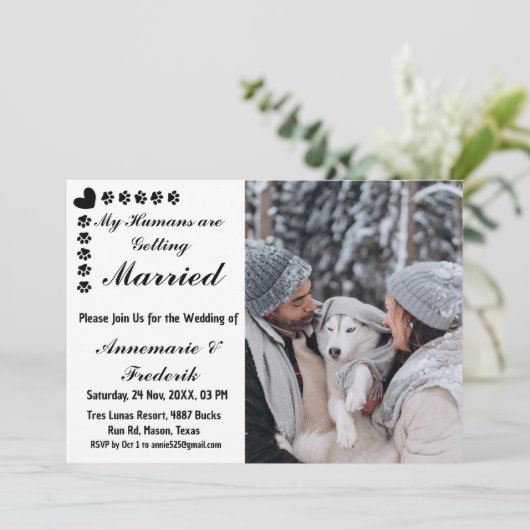 ドッグペットラバー結婚式招待状 招待状 (スタンド正面)