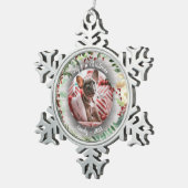 ドッグペット初めてのクリスマスフォトウィンターリース スノーフレークピューターオーナメント (右)