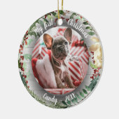 ドッグペット初めてのクリスマスフォトウィンターリース セラミックオーナメント (左)