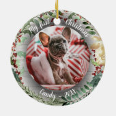 ドッグペット初めてのクリスマスフォトウィンターリース セラミックオーナメント (裏面)