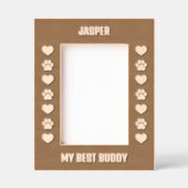 ドッグペット名前をカスタムするポープリントハート レーザー彫刻フレーム (正面)