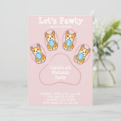 ドッグペット招待状誕生日カード 招待状 (スタンド正面)