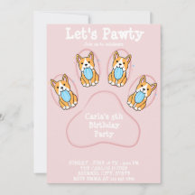 ドッグペット招待状誕生日カード