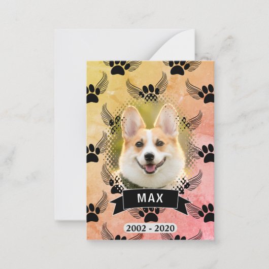 ドッグペット記念カスタムヴィンテージスタイル ノートカード (正面)