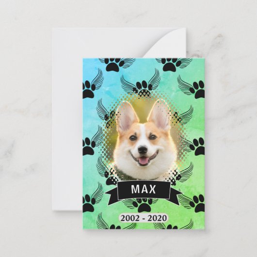 ドッグペット記念カスタム ノートカード (正面)