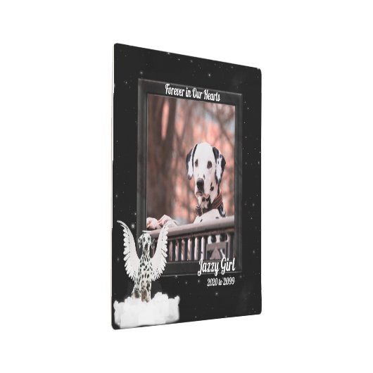 ドッグペット記念ペットの写真名と日付12x12 メタルプリント (3/4)