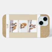 ドッグペット3フォトコラージュ金ゴールドグリッター Case-Mate iPhoneケース (裏面 (横))
