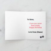 ドッグホワイトのブルドッグフランスのカードからのハッピーバースデー カード (内部)