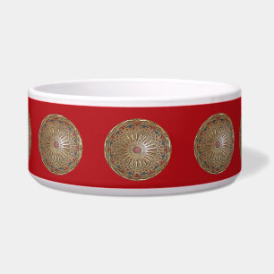 ドッグボウルモロッコン美しいオンレッド ボウル