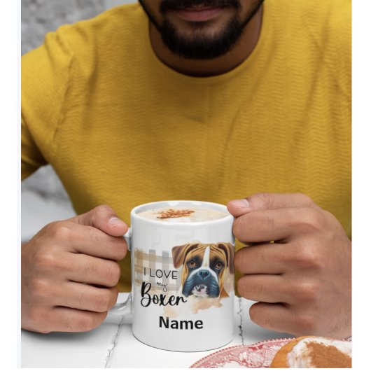 ドッグボクサーコーヒーマグ、カップ コーヒーマグカップ