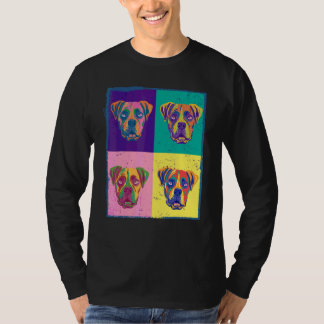 ドッグボクサーペットアニマルペインティンググラフィック Tシャツ