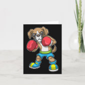 ドッグボクサーボクシング手袋ボクシング女男性への子 カード (正面)