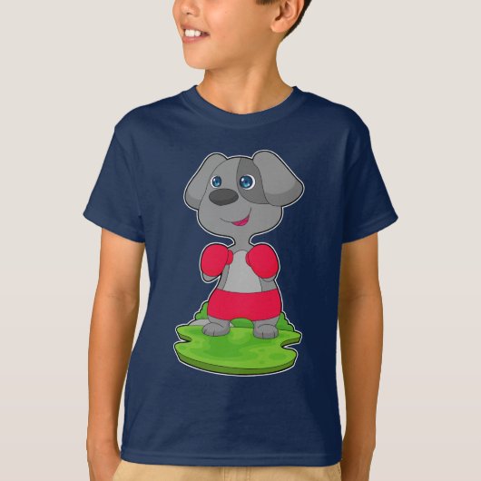 ドッグボクサーボクシング手袋ボクシング Tシャツ (正面)